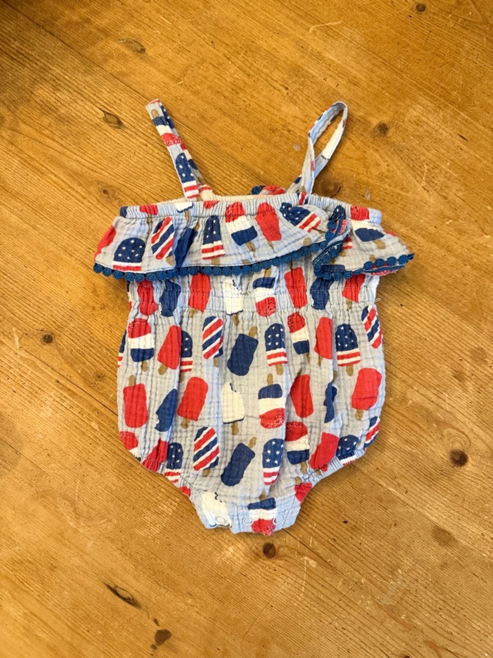 Baby Essentials Red, White & Blue Popsicle Bubble Romper